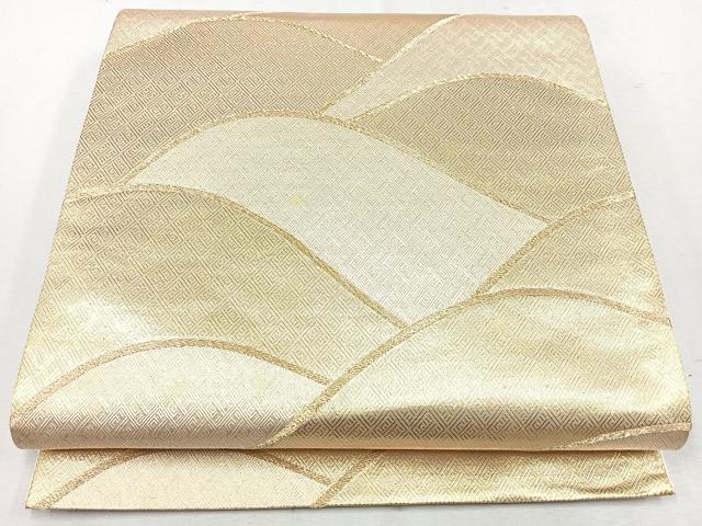 平和屋着物◎全通柄袋帯 さかび錦 九百口別織 遠山重ね文 金糸 正絹 逸品 CAAW9702nb