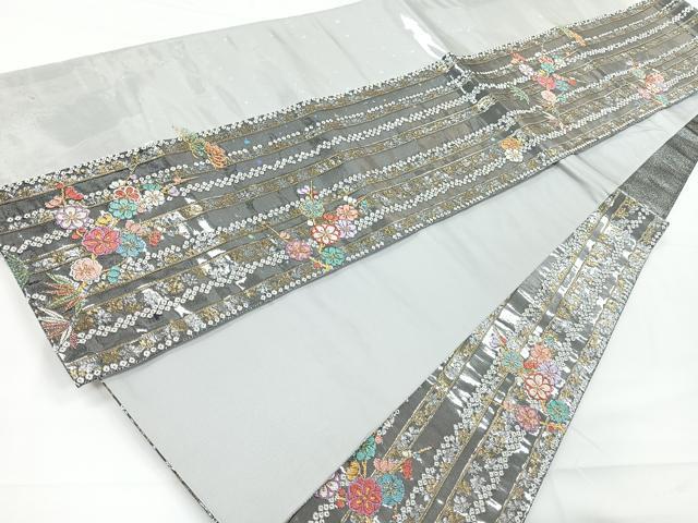 平和屋着物◎六通柄袋帯 唐織 松竹梅 金銀糸 正絹 逸品 CAAW9798nb