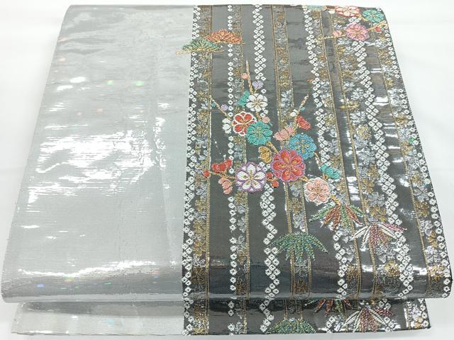 平和屋着物◎六通柄袋帯 唐織 松竹梅 金銀糸 正絹 逸品 CAAW9798nb