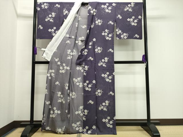 平和屋着物*夏物 小紋 絽 舞桜文 正絹 逸品 CAAW9875gh