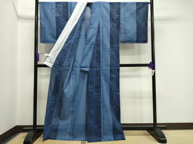 平和屋着物*夏物 小紋 絽 笹竹間道 洗える着物 未使用 CAAW9879gh