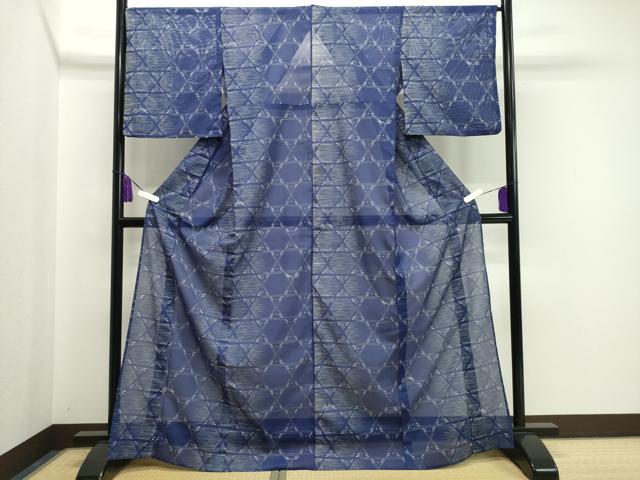 平和屋着物*夏物 小紋 絽 トンボ 洗える着物 CAAW9883gh