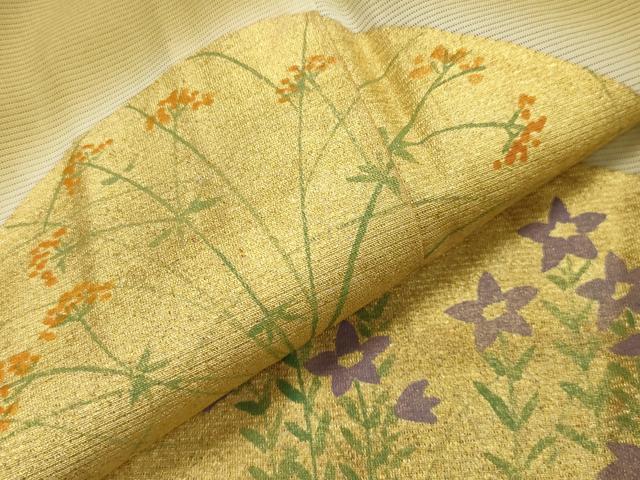 平和屋着物*夏物 訪問着 絽 草花文 暈し染め 金彩 高島屋扱い 正絹 逸品 CAAW9912gh