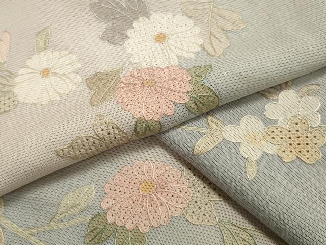 平和屋着物*夏物 中国三大刺繍 スワトウ刺繍 総刺繍 訪問着 絽 枝花文 暈し染め 正絹 逸品 CAAW9951gh