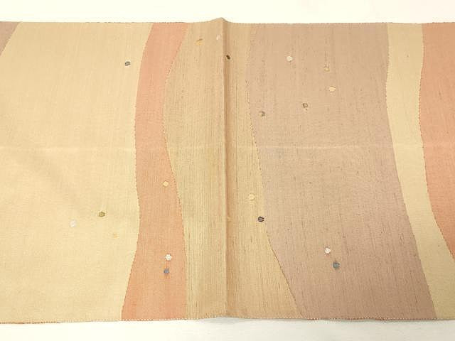 平和屋着物●能州紬 絲藝苑 上島洋山 太鼓柄袋帯 風景文 正絹 逸品 CAAX0497yk