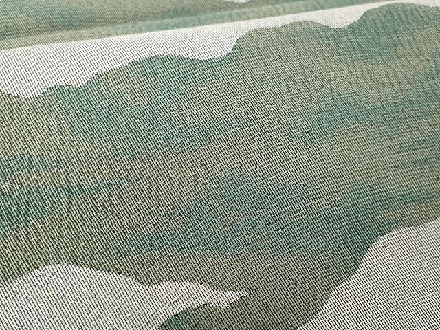 平和屋着物●六通柄袋帯 蒔芽 横段文 正絹 逸品 未使用 CAAX0568yk