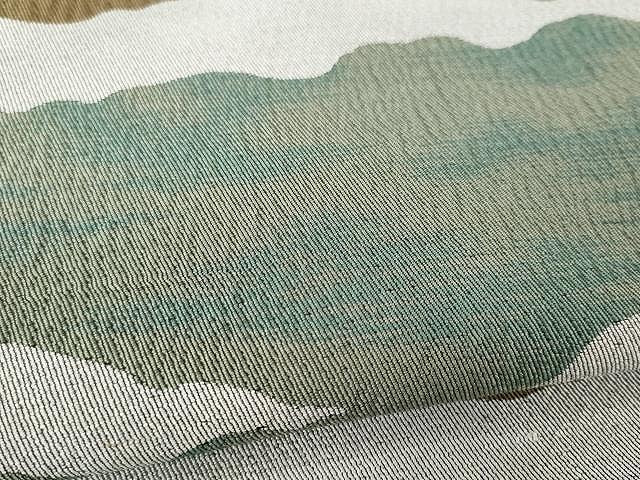 平和屋着物●六通柄袋帯 蒔芽 横段文 正絹 逸品 未使用 CAAX0568yk