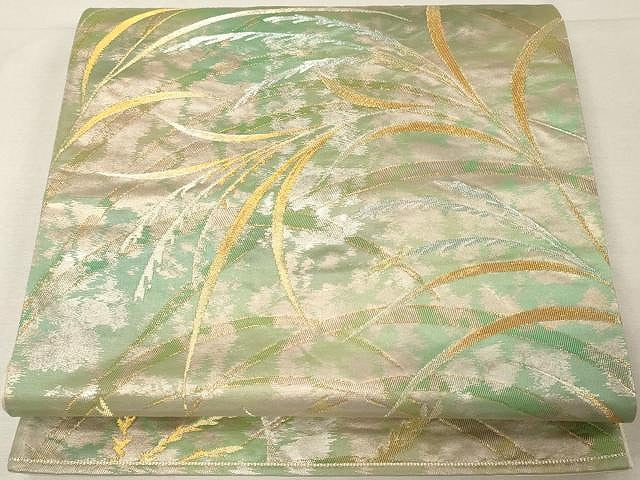 平和屋着物▼六通柄袋帯 草木文 金銀糸 引箔 正絹 逸品 CAAX0637yk