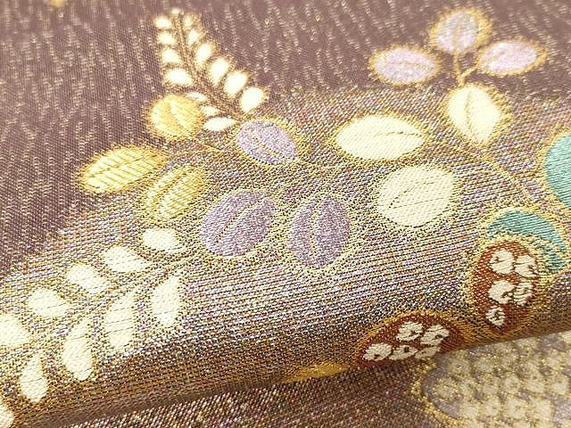 平和屋着物▼六通柄袋帯 花藤文 金糸 正絹 逸品 CAAX0702yk