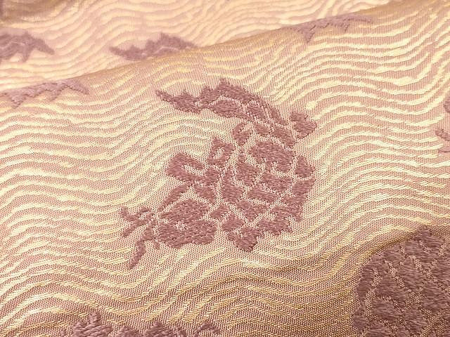 平和屋着物●六通柄 本袋帯 唐織 名物裂 荒磯 金糸 正絹 逸品 CAAX0758yk