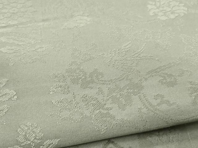 平和屋着物●全通柄袋帯 名物裂 松葉色 正絹 逸品 CAAX0770yk