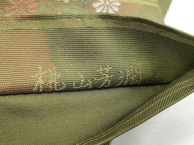 平和屋着物●六通柄 本袋帯 倭文錦 桃山芳潤文 正絹 逸品 CAAX0791yk