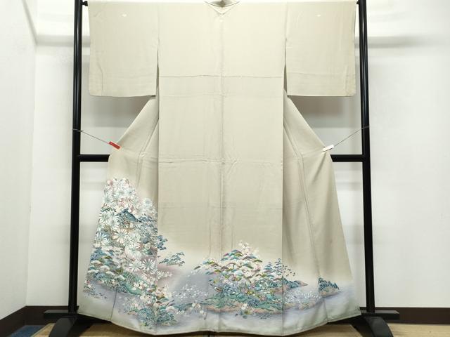 平和屋着物●豪華色留袖 友禅 作家物 風景草花文 暈し染め 正絹 逸品 CAAX0811vf