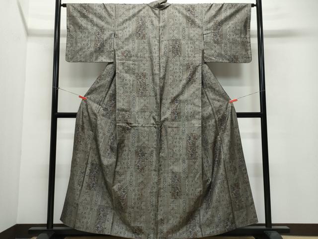 平和屋着物●本場大島紬 9マルキ 更紗花唐草文 正絹 逸品 CAAX0823vf