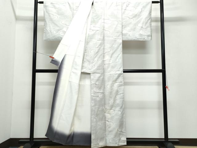 平和屋着物●本場大島紬 白大島 9マルキ 霞文 正絹 逸品 CAAX0824vf