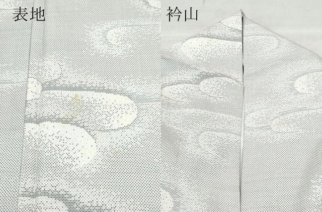 平和屋着物●本場大島紬 白大島 9マルキ 霞文 正絹 逸品 CAAX0824vf
