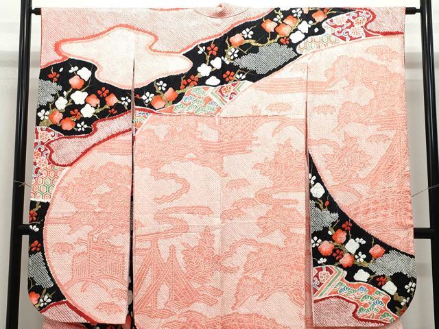 平和屋着物●豪華振袖 総絞り 枝松花文 金彩 正絹 逸品 CAAX0825vf