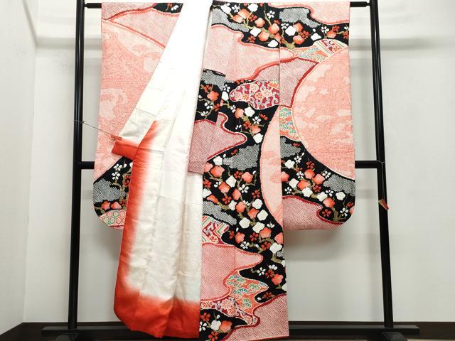 平和屋着物●豪華振袖 総絞り 枝松花文 金彩 正絹 逸品 CAAX0825vf