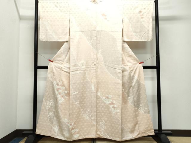 平和屋着物●訪問着 刺繍 草花文 金彩 正絹 逸品 CAAX0839vf