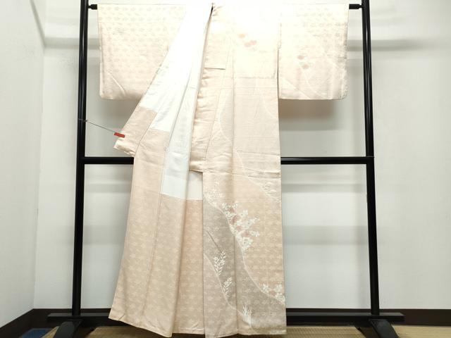平和屋着物●訪問着 刺繍 草花文 金彩 正絹 逸品 CAAX0839vf