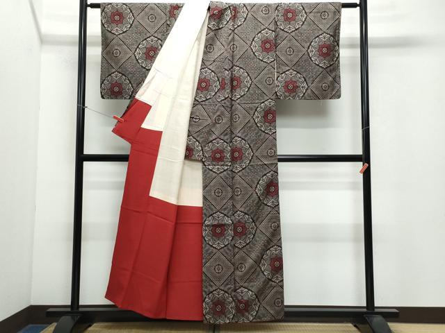 平和屋着物●本場大島紬 龍郷絣 正絹 逸品 CAAX0847vf