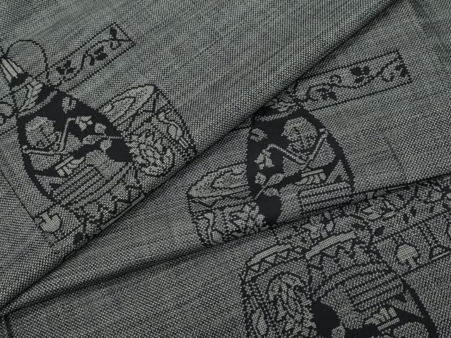 平和屋着物●本場大島紬 9マルキ 陶器壁画文様 正絹 逸品 CAAX0910vf