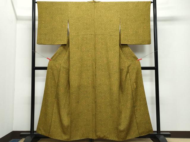 平和屋着物●重要無形文化財 人間国宝 中村勇二郎 小紋 更紗花文 正絹 逸品 CAAX0936vf