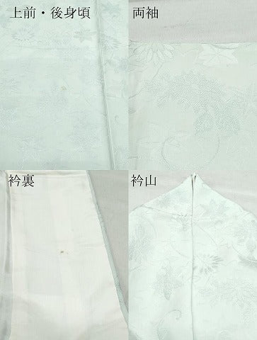 平和屋着物●上質な色無地 楓花唐草地紋 柳鼠色 正絹 逸品 CAAX0956vf