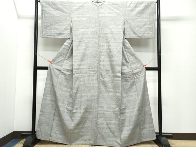 平和屋着物●結城紬 80亀甲 エ霞文 正絹 逸品 CAAX1022vf
