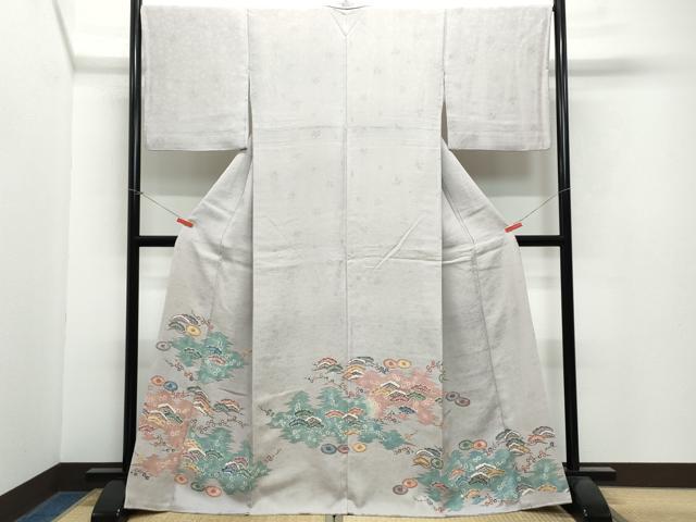 平和屋着物●豪華色留袖 型染め 松花文 正絹 逸品 CAAX1031vf