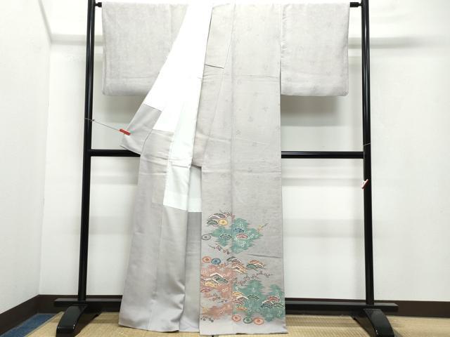 平和屋着物●豪華色留袖 型染め 松花文 正絹 逸品 CAAX1031vf