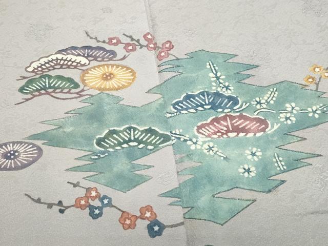 平和屋着物●豪華色留袖 型染め 松花文 正絹 逸品 CAAX1031vf