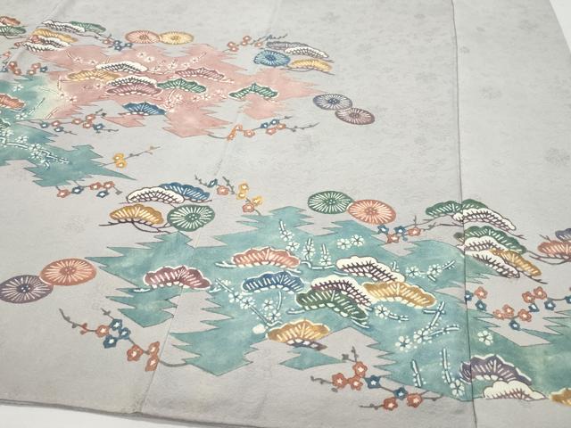 平和屋着物●豪華色留袖 型染め 松花文 正絹 逸品 CAAX1031vf