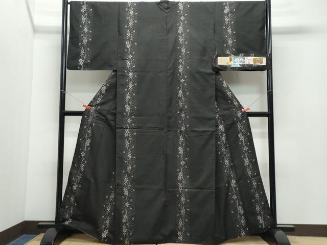 平和屋着物●本場大島紬 9マルキ 泥染め 枝花文 松永テツ子作 やまと誂製 証紙付き 正絹 逸品 CAAX1068vf