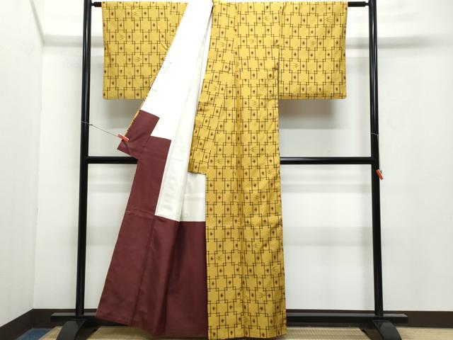 平和屋着物●本場琉球絣 紬 正絹 逸品 CAAX1084vf