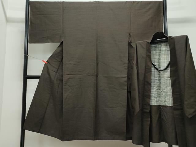 平和屋着物●男性 紬 アンサンブル 吉祥文 正絹 逸品 CAAX1162vf