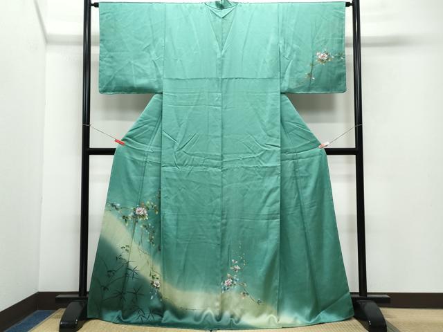 平和屋着物●訪問着 枝花文 暈し染め 正絹 逸品 未使用 CAAX1192vf