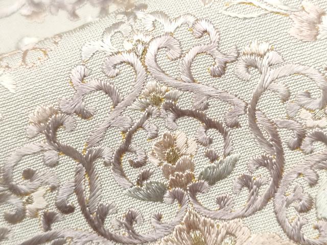 平和屋着物●豪華色留袖 総刺繍 菱花唐草文 金糸 暁鼠色地 正絹 逸品 未使用 CAAX1223hy
