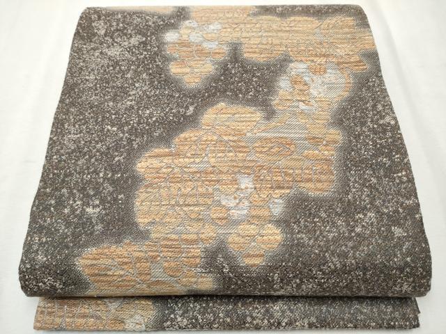 平和屋着物●両面 六通柄袋帯 柿渋庵 葡萄蔦の葉文 正絹 逸品 CAAX1383hy
