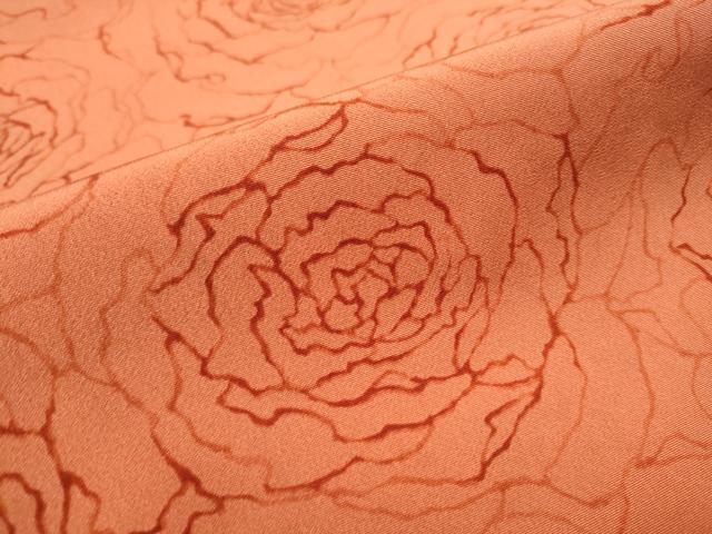 平和屋着物●塩瀬 全通柄 九寸開き名古屋帯 薔薇 正絹 逸品 CAAX1467hy