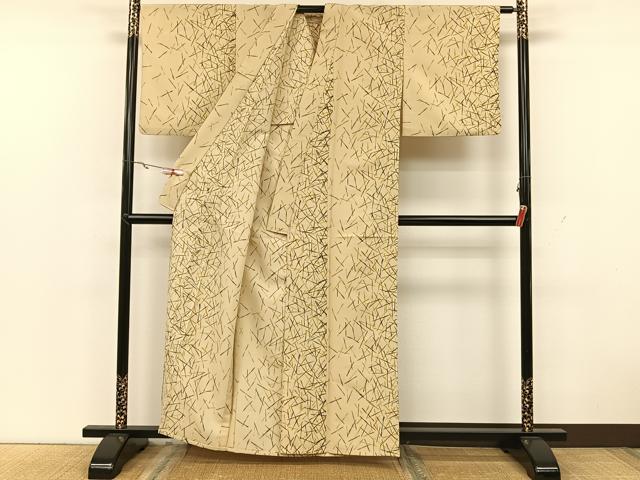 平和屋着物▽小紋 単衣 幾何学文 洗える着物 CAAX2447xi