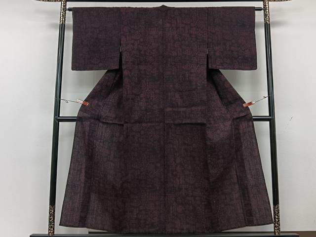 平和屋着物▽上質な紬 単衣 更紗吉祥文 正絹 逸品 CAAX2450xi