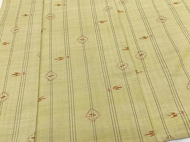 平和屋着物▽上質な紬 単衣 琉球絣文様 正絹 逸品 CAAX2465xi