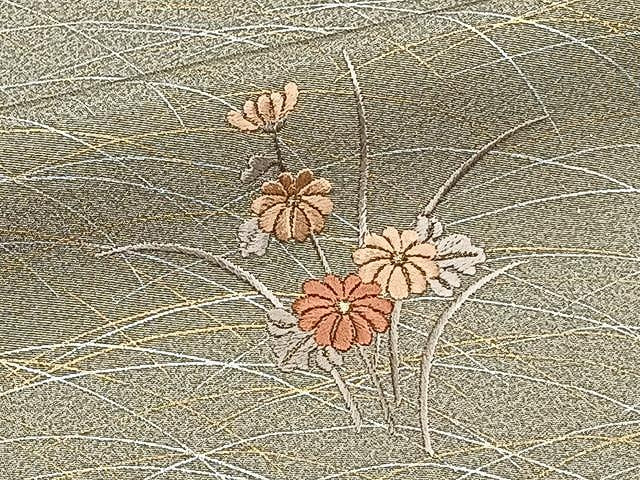 平和屋着物▽訪問着 単衣 刺繍 草花文 暈し染め 金銀彩 正絹 逸品 CAAX2468xi
