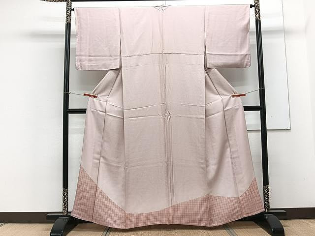 平和屋着物▽豪華色留袖 単衣 格子 暈し染め 正絹 逸品 CAAX2471xi