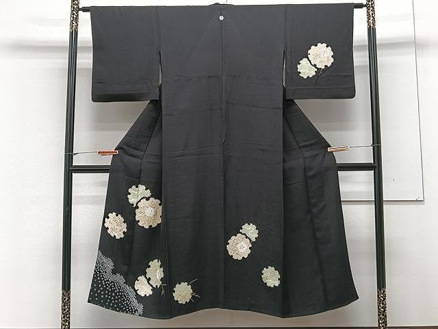 平和屋着物▽訪問着 単衣 絞り 雪輪花文 金彩 正絹 逸品 CAAX2512xi