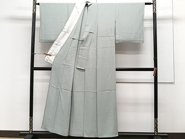 平和屋着物▽上質な色無地 単衣 柳鼠色 正絹 逸品 CAAX2520xi