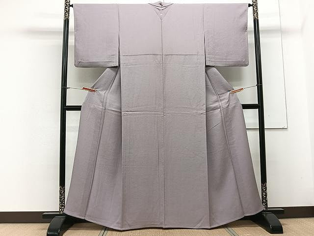 平和屋着物▽上質な色無地 単衣 薄葡萄色 正絹 逸品 CAAX2524xi