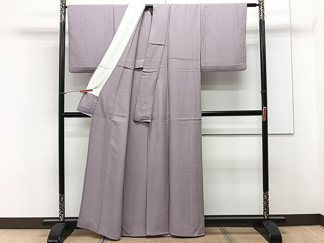 平和屋着物▽上質な色無地 単衣 薄葡萄色 正絹 逸品 CAAX2524xi
