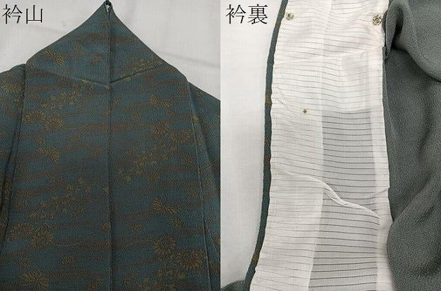 平和屋着物▽上質な小紋 単衣 花蝶文 鬼しぼ縮緬 正絹 逸品 CAAX2527xi